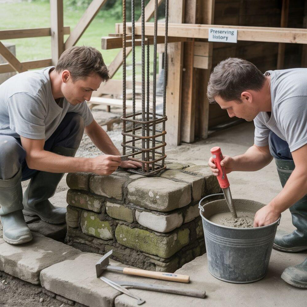 stare fundamenty z kamienia